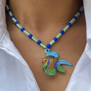 Colorful Fish Pendant Necklace